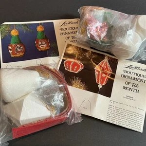 Lote de 2 kits de manualidades navideñas con cuentas kit adorno del mes Lee Wards vintage - Imagen 1 de 7