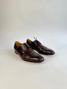 Elegante Gucci 225100 dunkelbraune Leder Brogue Derby Schuhe Herren 8,5 UK 9,5 US - Bild 1 von 19