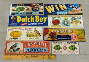 Vintage Original Konvolut 8 Obst Gemüse Kiste Etiketten groß Ephemera antik - Bild 1 von 4