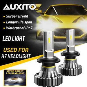 2x H7 CSP Chip LED Headlights Kit 20000LM Light Bulbs Low Beam 6500K White B3 US - Picture 1 of 12