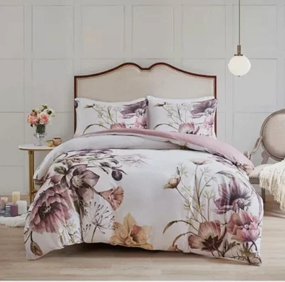 Juego de funda nórdica de algodón Madison Park 3 piezas King/Cal King marrón floral Cassandra Foto 1 de 4