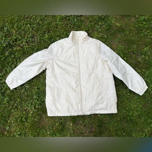 Totes XLG Jacket Full Zip Cream White Lined Lightweight Coat - Picture 1 of 6
