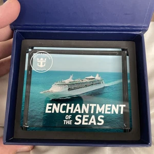 Royal Caribbean Color Crystal Block ENCHANTMENT OF THE SEAS Crown & Anchor - Picture 1 of 9