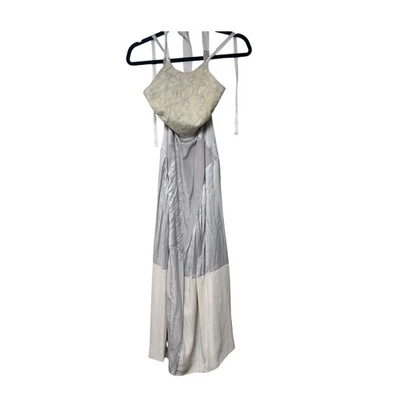 Rebecca Taylor Python Apron Dress Cream Snake Leather Silk Maxi Size 2 - Image 1 of 4