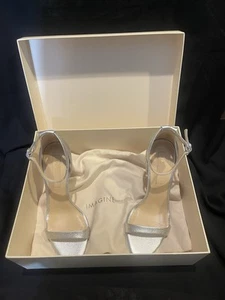 Imagine Vince Camuto Restin Women 8M Platinum Tumbled Metallic Mirror Heels New - Picture 1 of 8