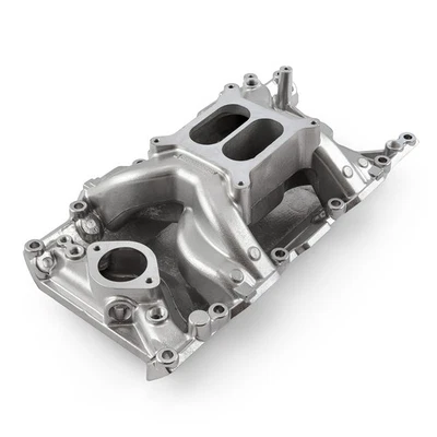 Mopar Chrysler SB 318 340 360 MID-AIR™ MidRise Aluminum Intake Manifold [Polishe - Imagen 1 de 4