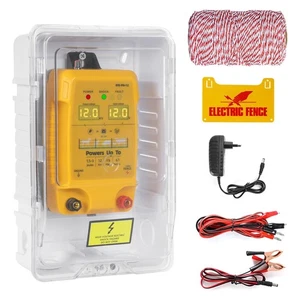 12KM Electric Fence Charger 11-13KV Adjustable Output for Livestock Predatorsl - Picture 1 of 8