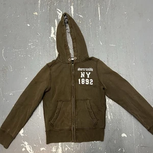 Vintage Y2K Abercrombie Fitch Full Zip Hooded Jacked Womens Brown Size Medium - Picture 1 of 3