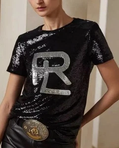 Ralph Lauren Collection Ralph Lauren RL Sequined Jersey Tee Size XXL NWOT - Picture 1 of 14