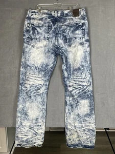 GS115 BLEEKER SLIM FIT Jeans Herren Denim Blau Acid Wash Herren 38 X 32 Flecken - Bild 1 von 13