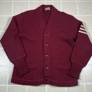 Vintage 1950s Broadway Knitting Mill Cardigan Sweater Wool Size Small Varsity - Bild 1 von 6