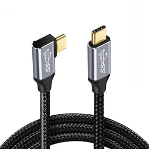 Type-C USB-C Male to Male Right Angled USB3.1 10Gbps 100W 90 Degree Data Cable - Picture 1 of 8