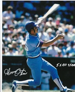 AMOS OTIS KANSAS CITY ROYALS 5 X ALL STAR ACTION SIGNED 8x10 - Picture 1 of 1