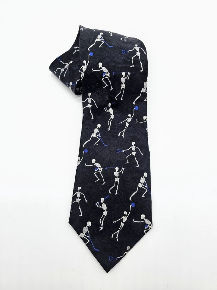 Corbata ortopédica de rayos X vintage de Cambridge Classics Mervyn Skeletons jugando deportes  Foto 1 de 4