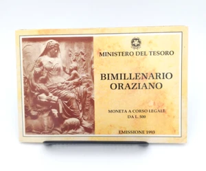 ITALIA REPUBBLICA 500 Lire Bimillenario Oraziano 1993 argento - Imagen 1 de 4