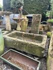 18th C Large Rectangular Carved Stone Trough Planter Carved Stone