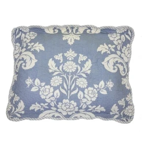 NEW Home Classics 2 Quilted Standard size Pillow Shams Blue Watercolor Damask - Picture 1 of 3