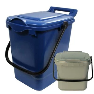 Carrito de compost grande de 23 litros/cubo de muesca - azul y carrito de cocina de 7 L - plateado - Imagen 1 de 5