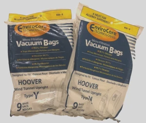 Lot 2 Hoover Type Y Vacuum Paper Bag New Wind Tunnel Upright 9 Bags 856-9 Sealed - Picture 1 of 2