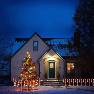 Solar LED Candy Cane Lights for holiday christmas xmas home lawn garden pathway - Picture 1 of 12