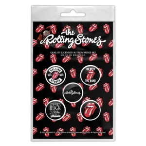 ROLLING STONES TONGUE COLLECTION  5 BUTTON BADGE PACK OFFICIALLY LICENSED - Picture 1 of 7