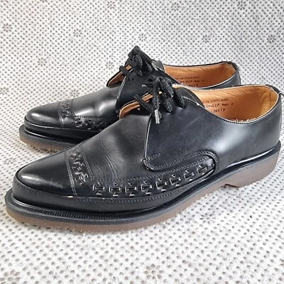 Vintage Dr Martens Pointy Black Oxfords Made in England Us 7 - Image 1 of 4