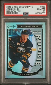 PSA 10 Gem Mint  JACK EICHEL  2015/16 O-Pee-Chee RAINBOW FOIL ROOKIE CARD! - Picture 1 of 1