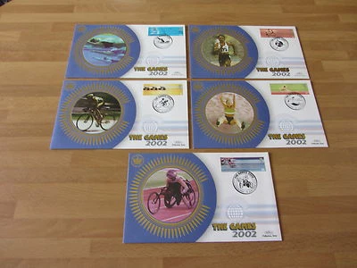 2002 шелковые чехлы бенхэм Гб BS169-173 игр Содружества (5 крышки) - Изображение 1 из 2