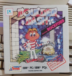 Boulder Dash (First Star 1986) IBM PC 5,25 disco (cubierta, disquete, manuales) - Imagen 1 de 3