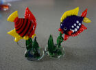 RS1121-133: 2 Murano Miniatur Glas Figuren Fische
