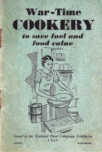 Libro de cocina de tiempos de guerra cocina chef salchichas recetas casa antigua esposa Segunda Guerra Mundial - Imagen 1 de 7