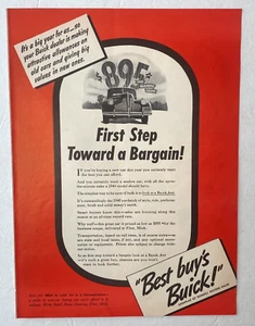Buick Vintage Print Ad 1940 First Step Toward a Bargain $895 Business Coupe - Picture 1 of 2
