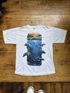 Vintage Christian Riese Lassen Art Shirt California Dolphins Size XL Murina - Picture 1 of 8