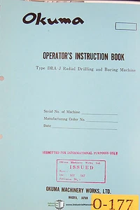Okuma DRA-J, Radial Drilling & Boring, Operators Instruction & Parts Manual 1966 - Picture 1 of 12