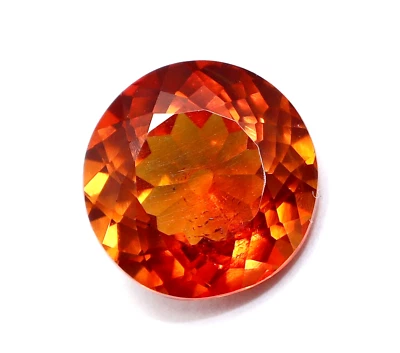 Piedra preciosa suelta certificada de corte redondo zafiro naranja impecable natural de 4,80 quilates Foto 1 de 4