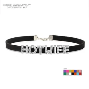 Collar Gargantilla LUJURIA Cuero PU Collar Gótico Personalizado Uso Todo el Día - Imagen 1 de 8