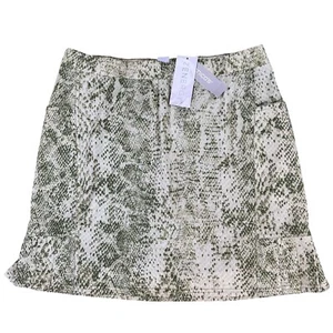 Chicos Zenergy UPF 50+ Fabric Printed Side Pleat Skort Size 0.5 Green White NWT - Picture 1 of 11