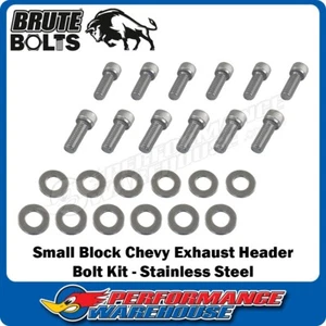 Small Block Chevy Exhaust Header Bolt Kit Stainless Steel SBC 283 327 350 383 - Picture 1 of 4