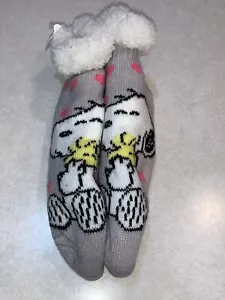 Calcetines Zapatilla Corazones San Valentín Peanuts Snoopy & Woodstock Talla 4-10 Nuevos - Imagen 1 de 4
