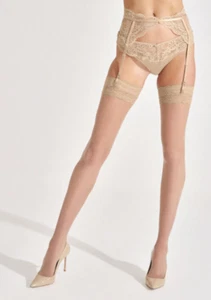 Ann Summers Birthday Suit Lace Top Stockings S-M 8-14 Nude - Picture 1 of 3