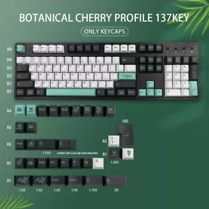 137Key PBT gefärbte Tastenkappe botanisches Thema Schlüssel Kirschprofil mit ISO 6,25 - Bild 1 von 11