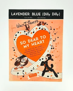 Partituras vintage de WALT DISNEY SO DEAR TO MY HEART azul lavanda (Dilly Dilly) - Imagen 1 de 3