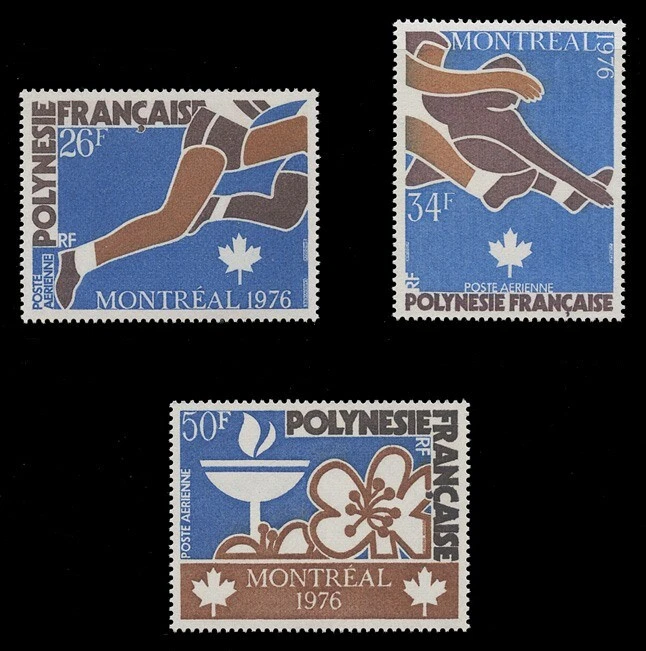 FRENCH POLYNESIA Sc# C 134-6, 1976 OLYMPIC GAMES, MONTREAL - MINT F-VF NH - Image 1 of 1