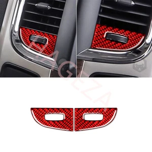 Red Carbon Fiber Center Air Vent Outlet Pulley Trim For Dodge Ram 1500 2013-2017 - Picture 1 of 15