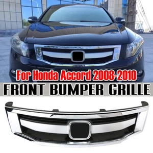 FOR 2008-10 HONDA ACCORD 4DR SEDAN CHROME TRIM JDM SPORT FRONT BUMPER MESH GRILL - Picture 1 of 6