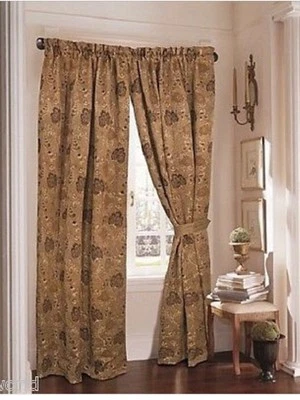 ROSE TREE Lined Pole Top Window Panels, MONT ROYAL COLLECTION, 2PC  86"X50"  NIP - Image 1 of 2