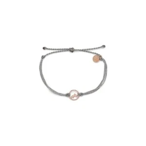 PURA VIDA Rose Gold Sierra Charm Adjustable Bracelet Gray - Picture 1 of 6