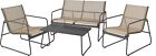 Outdoor Furniture Patio Set 4pcs Beige Metal Frame Ng97