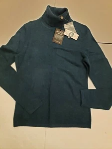 Lord & Taylor Cashmere Turtleneck Teal Green Pullover Sweater Size PS NWT - Picture 1 of 10