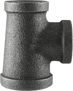 2 1/2x 1 1/2 x 1 1/2 Reducing Tee- 2 1/2 x 1 1/2 x 1 1/2 Black Malleable Tee - Picture 1 of 1